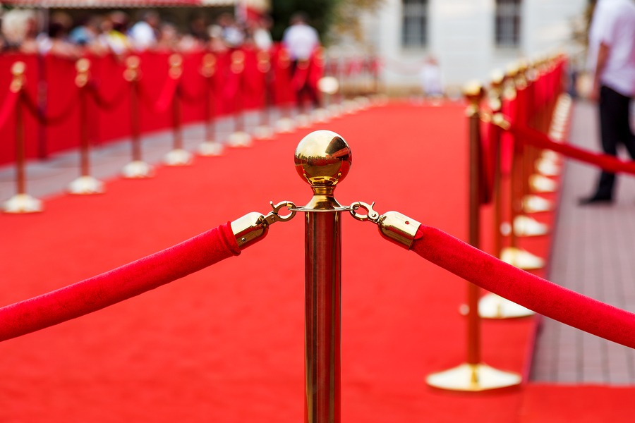 Red Velvet Ropes Blocking Off The Red Carpet